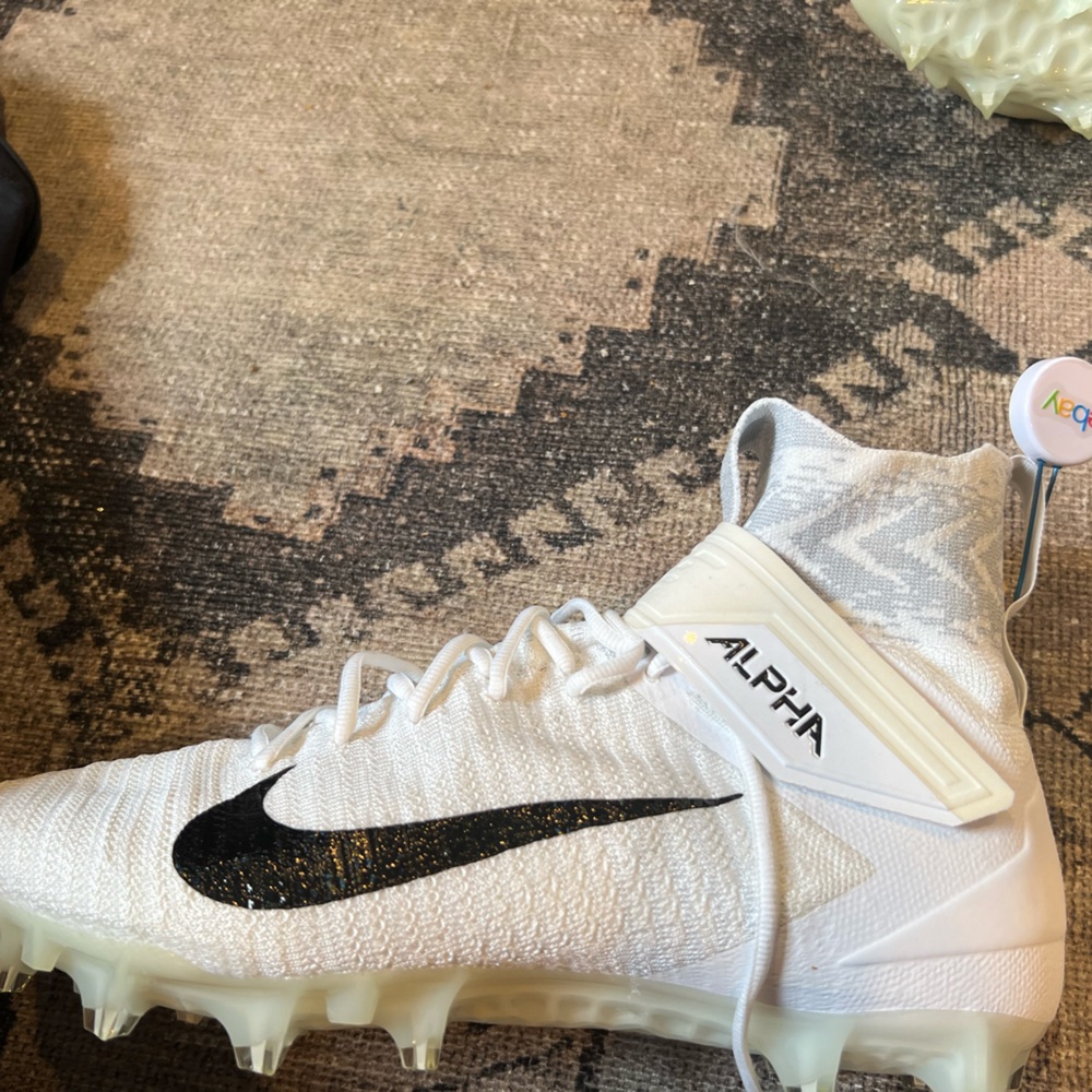 Nike White and Black Alpha Cleats